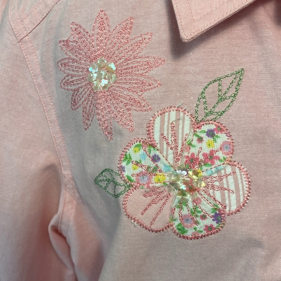 Alfred Dunner Women  Pink Sz 14 Button Up Embroidered Stitching  Floral Jacket - Picture 8 of 11